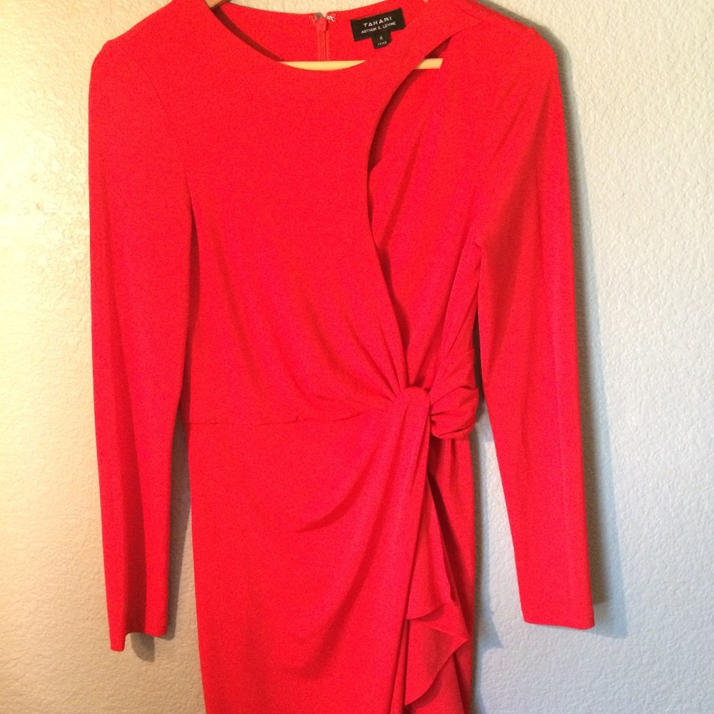 TAHARI Arthur Levine Red Dress Sz 4